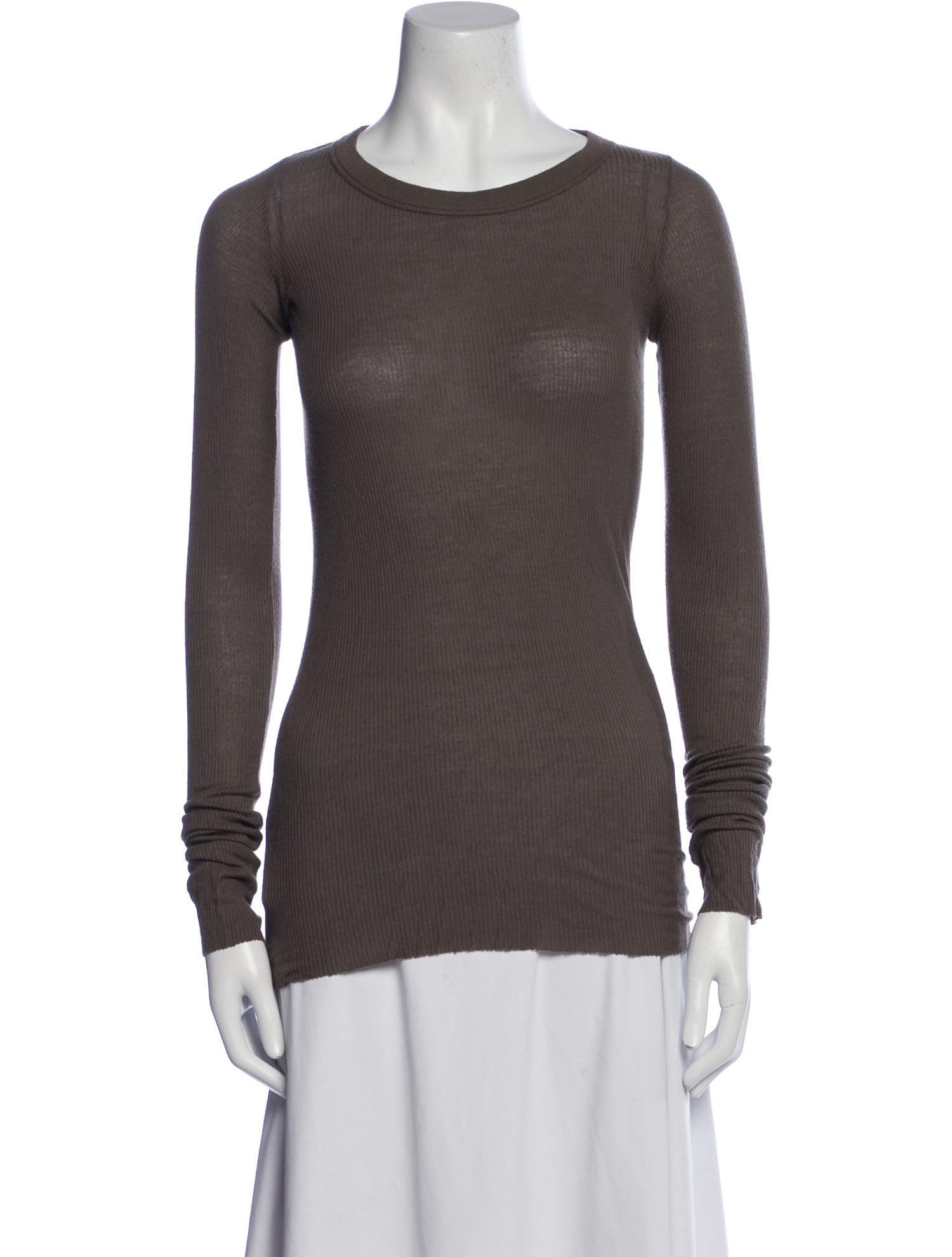 Rick Owens Scoop Neck Long Sleeve Top